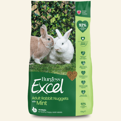 Burgess Excel Adult Rabbit Nuggets With Mint